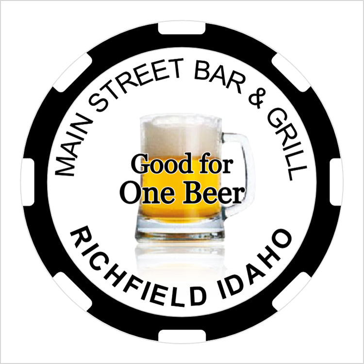 Cocktails or Beer Me custom poker chips in usa, canada, australia, new zealand